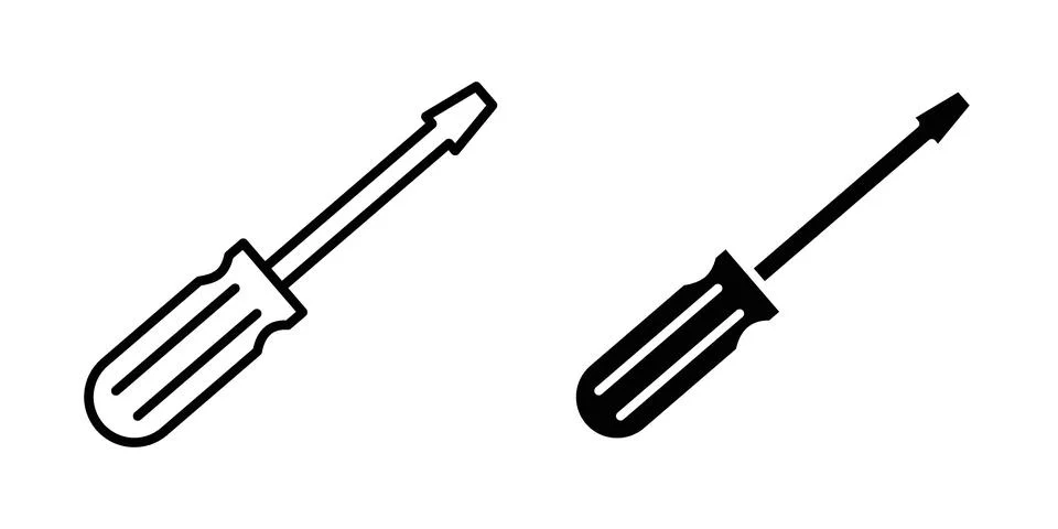 Screwdriver icon illustration vector, icon set for apps Stock Illustration
