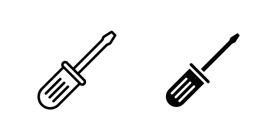 Screwdriver icon modern style vectors set Stock Illustration