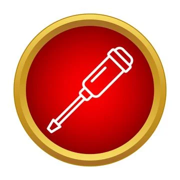 Screwdriver icon representing repair, maintenance, and diy household work Stock Illustration