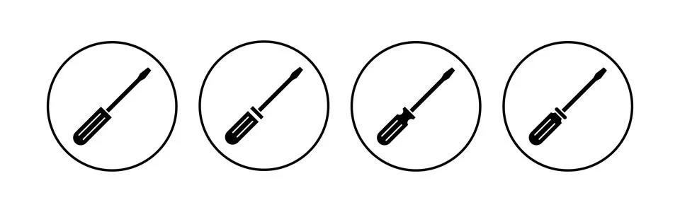 Screwdriver icon set. tools icon vector Illustrazione stock