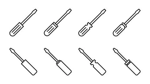 Screwdriver icon set.tools icon vector Stock Illustration