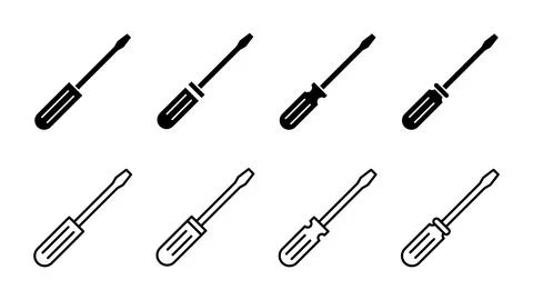Screwdriver icon set.tools icon vector Illustrazione stock
