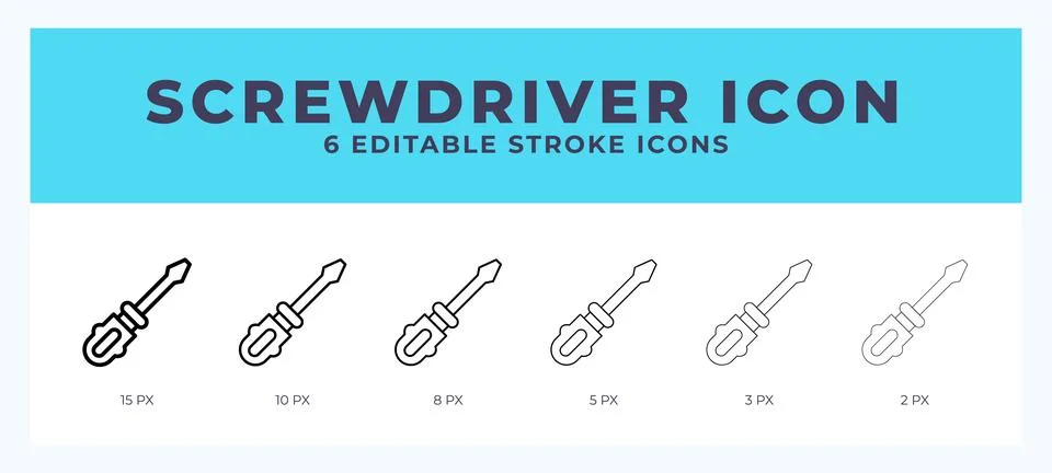 Screwdriver icon vector illustration. With editable stroke for web. App and.. Stock Illustration