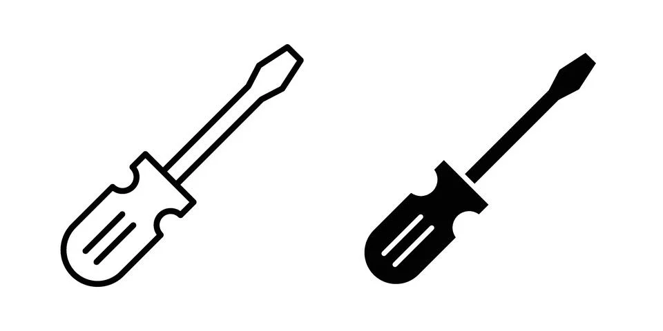 Screwdriver icon vector, illustration icon set Stock Illustration