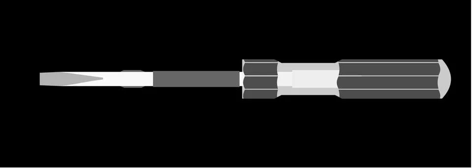 A screwdriver isolated on black background Stock Illustration