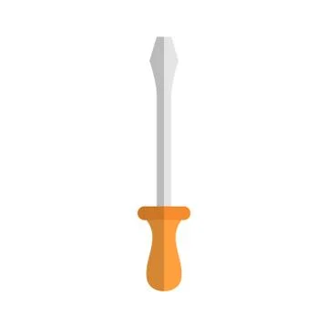 Screwdriver isolated. Tool on white background. turn-screw flat Stock Illustration