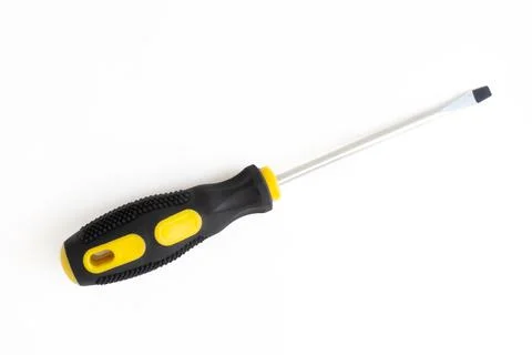 A screwdriver isolated on a white background. Flat surface, top view. Free sp Stock Photos