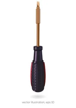 Screwdriver isolated on white background, turn-screw, tools Stock Illustration