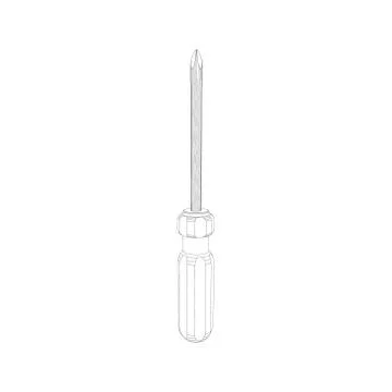 Screwdriver. Isolated on white background. Vector outline illustration. 스톡 일러스트