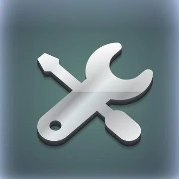 Screwdriver, key, settings icon symbol. 3D style. Trendy, modern design with spa Illustrazione stock