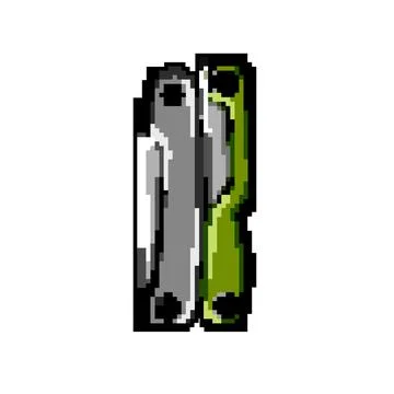 Screwdriver knife tool game pixel art vector illustration Ilustración de archivo