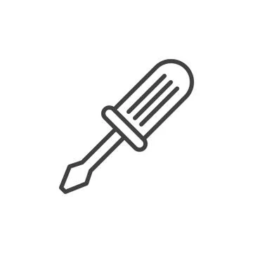 Screwdriver line icon, outline vector sign, linear style pictogram 스톡 일러스트