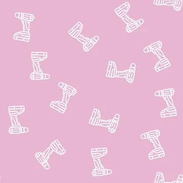 Screwdriver machine line seamless pattern イラスト素材