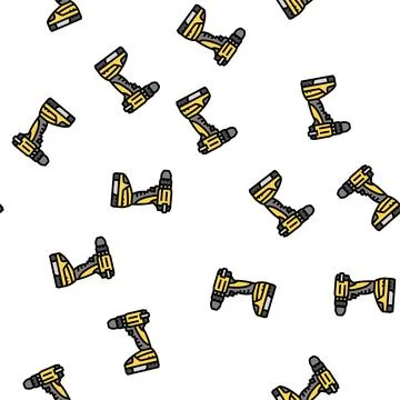 Screwdriver machine vector seamless pattern Stockillustratie