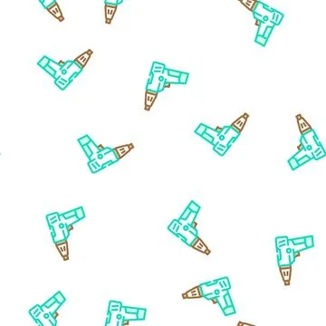 Screwdriver machine vector seamless pattern Stock Illustration