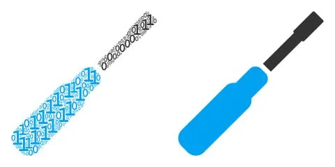 Screwdriver Mosaic of Binary Digits Illustrazione stock
