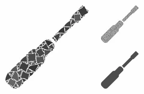 Screwdriver Mosaic Icon of Joggly Elements Illustrazione stock