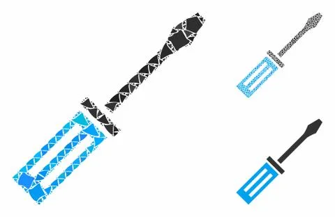 Screwdriver Mosaic Icon of Tremulant Elements Stock Illustration