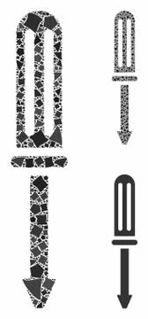Screwdriver Mosaic Icon of Uneven Elements Stock Illustration