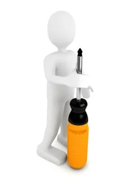 Screwdriver over white background Stock Illustration