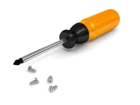 Screwdriver over white background Stock Illustration