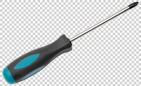 Screwdriver. Phillips head screwdriver with ergonomic rubber grip handle Stock Photos