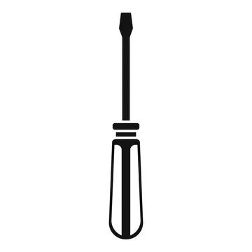 Screwdriver with plastic handle fixing icon showing repairing concept Illustration