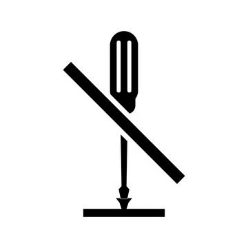 Screwdriver prohibition icon on white background Stock Illustration