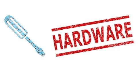 Screwdriver Recursion Mosaic of Screwdriver Icons and Textured Hardware Seal Illustrazione stock