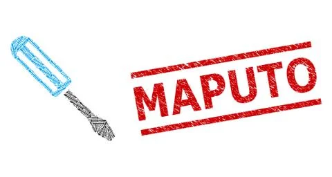 Screwdriver Recursive Composition of Screwdriver Items and Grunge Maputo Seal 库存插图