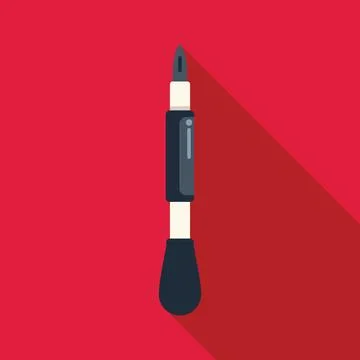 Screwdriver on a red background casting a shadow Illustrazione stock