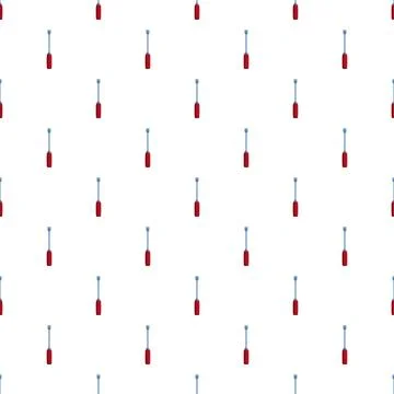 Screwdriver red handle tool seamless pattern Stock Illustration