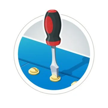 Screwdriver with screw Stock Illustration