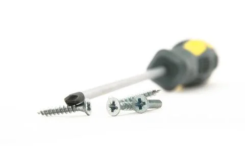 Screwdriver With Screws Stock Photos