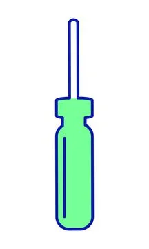 Screwdriver semi flat color vector element Stock Illustration