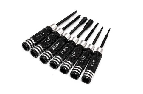Screwdriver set in black colour 스톡 사진