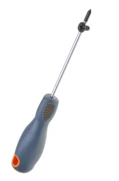 Screwdriver with single screw Stock Photos