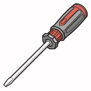 Screwdriver Single Tool Isolated on White Background - Vector Icon Stock Illustration