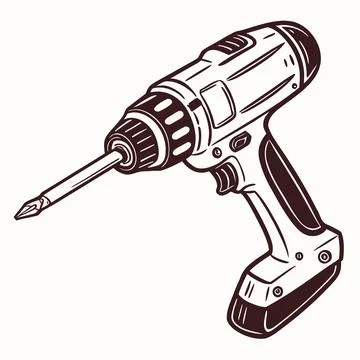 Screwdriver Single Tool Isolated on White Background - Vector Icon Stock Illustration