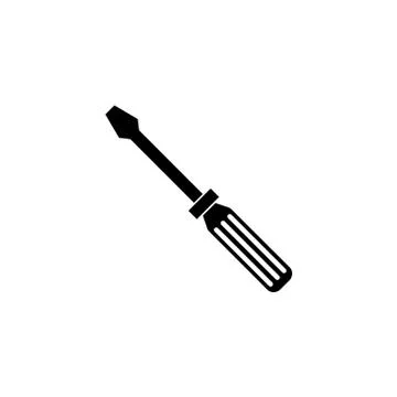 Screwdriver solid icon, build repair elements Illustrazione stock