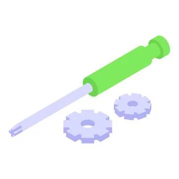 Screwdriver ssl certificate icon, isometric style イラスト素材