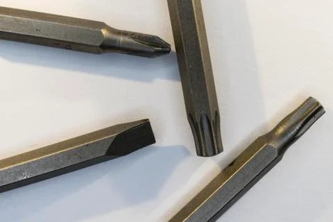 Screwdriver tips detail Stock Photos