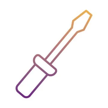 Screwdriver tool gradient line style icon 스톡 일러스트