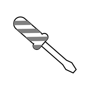 Screwdriver tool icon over white background, Household appliance icons Stock Illustration