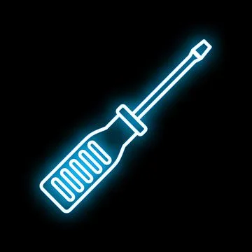 Screwdriver tool light glow for repair service Stock Illustration