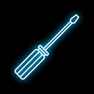 Screwdriver tool light neon glow sign icon Stock Illustration