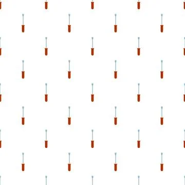 Screwdriver tool repeating seamless pattern on white background Stock Illustration