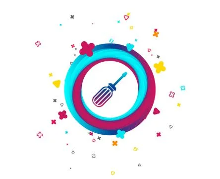 Screwdriver tool sign icon. Fix it symbol. Stock Illustration
