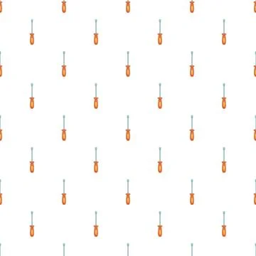 Screwdriver tools pattern repeating elements on white background Stock Illustration
