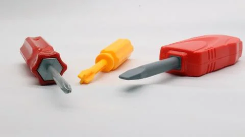 Screwdriver toy isolated Stock Photos